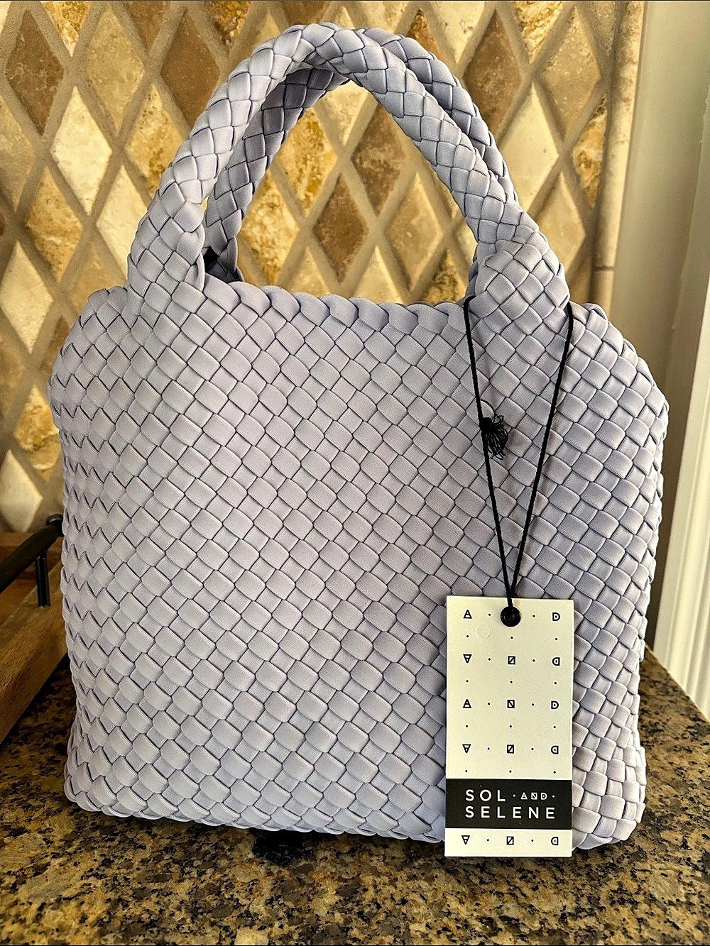 Sol and Selene Sky's the Limit Woven Tote in Purple NWT